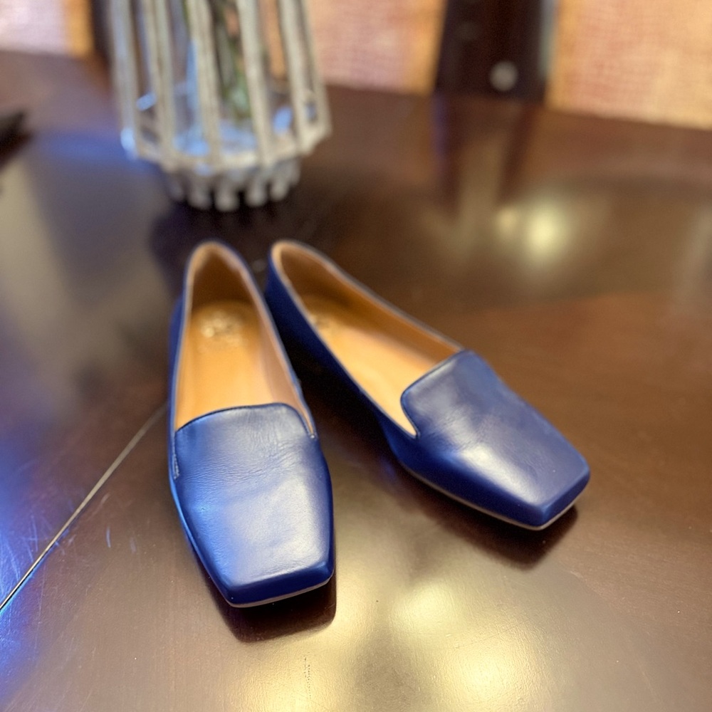 Vince Camuto blue square toe flats NWO tags or box.